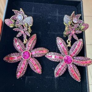 HEIDI DAUS "Spring Bouquet" Crystal Floral Drop Earrings - Omega Back - NIB